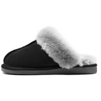 Minfot Saueskinntøfler Slip-on Duved med såle Svart