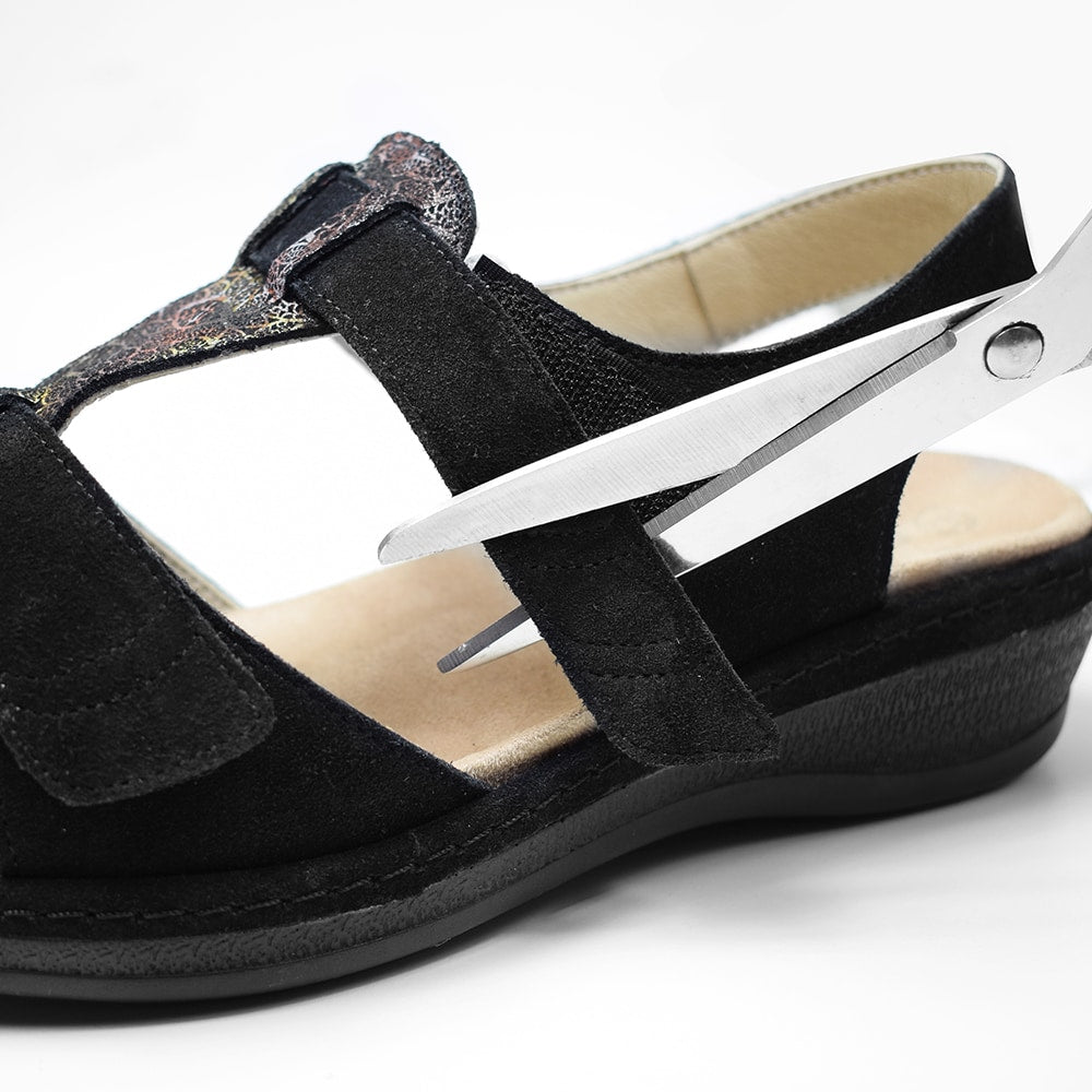 Suave Ekstra Bred Sandal Black Tenn