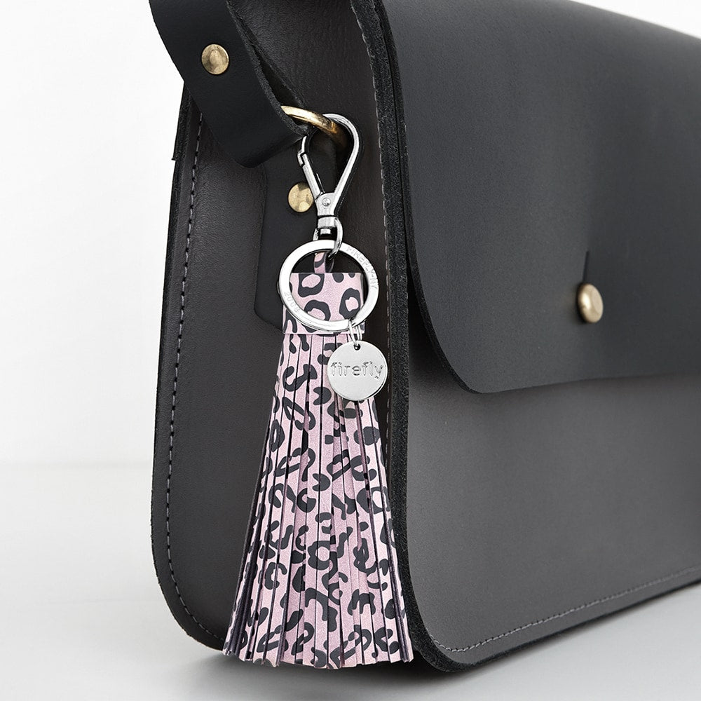 Firefly Refleks Soft Tassel Reflector Leopard Print Lilac