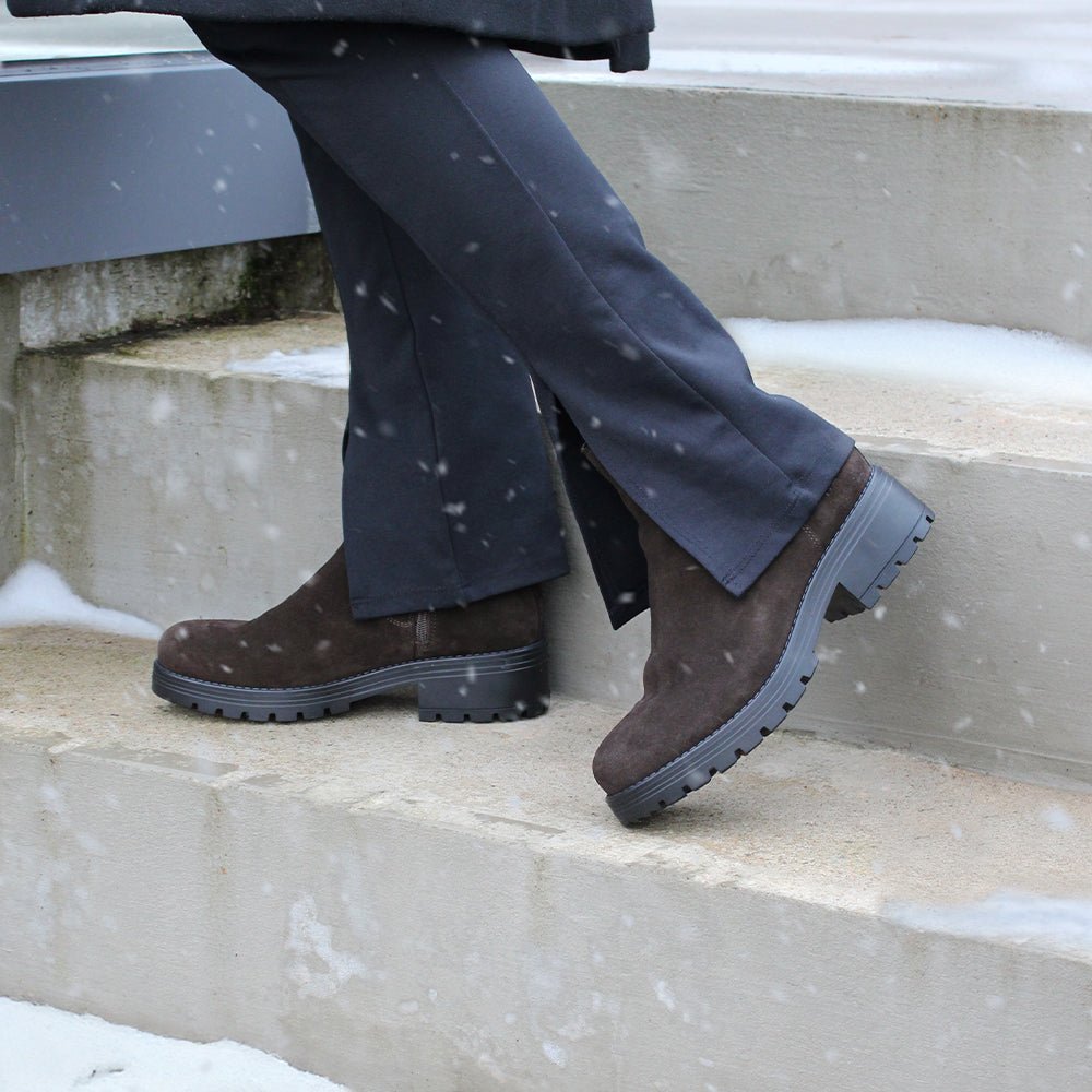 Produktbild 2 - Minfot Cityspike Chelsea Piggsko Zip Semsket skinn Brun