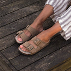 Minfot Massasje Sandaler Bio Semsket skinn Tan