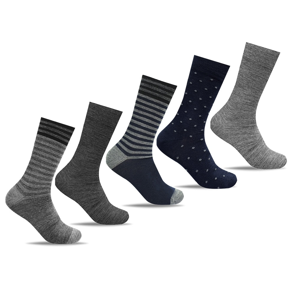 Minfot Strømper Merinoull Stripete Navy Mix 5-pk