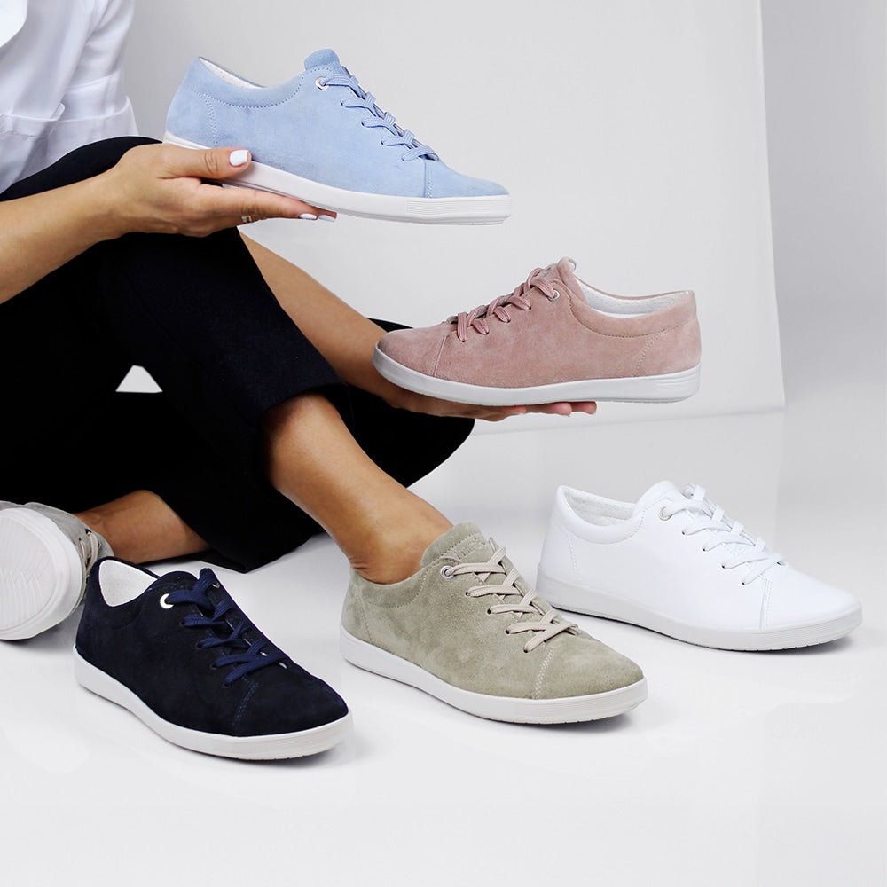Minfot Aveny Sneaker Dame Semsket skinn Khaki