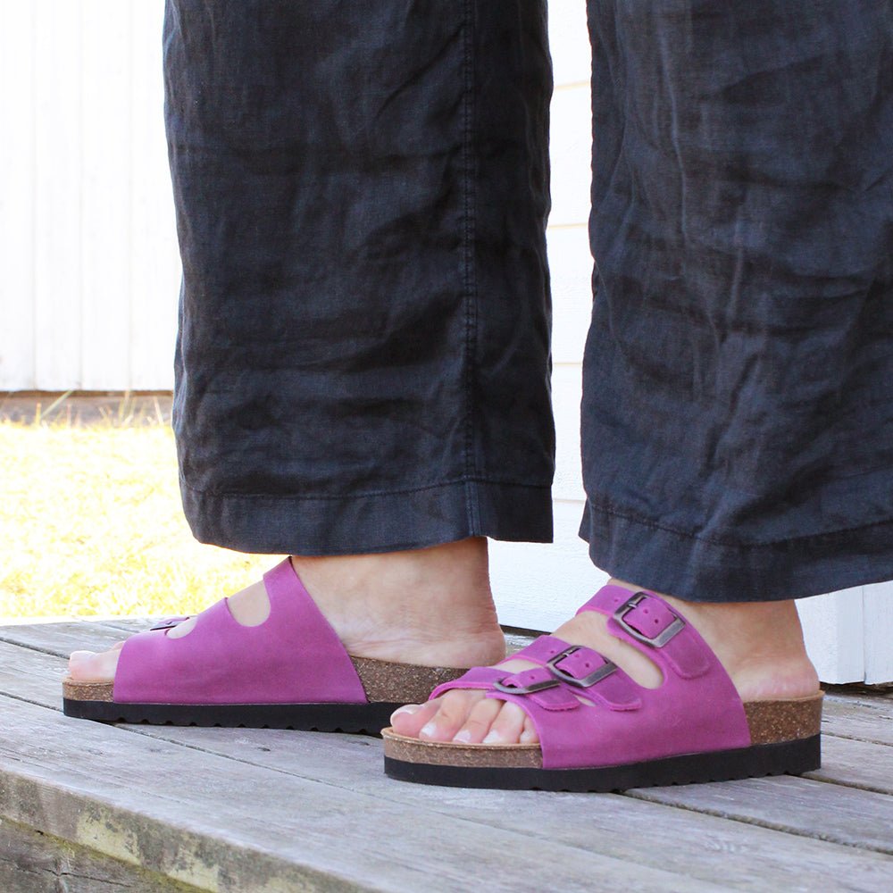Minfot Sandaler Bio Skinn Fuxia