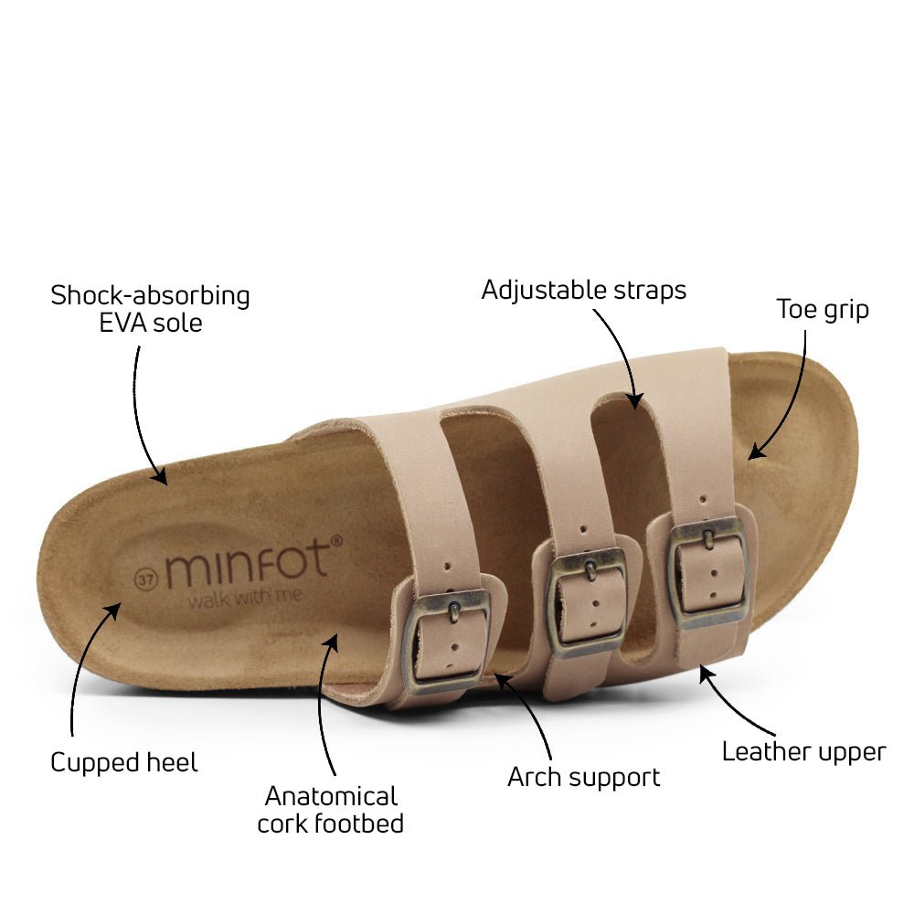 Minfot Lo Sandaler Dame Bio Skinn Stone