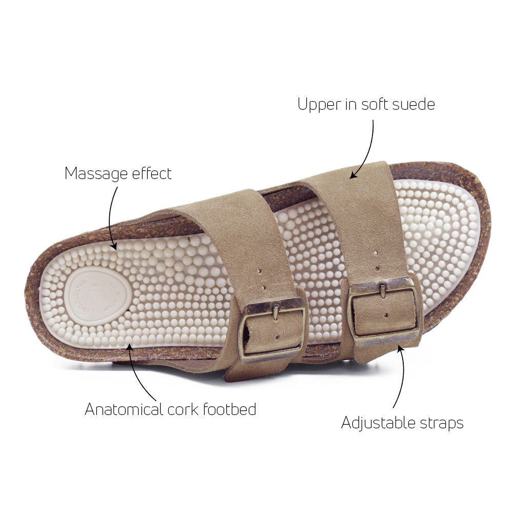 Minfot Massasje Sandaler Bio Semsket skinn Tan