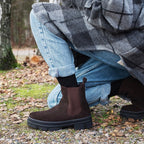 Minfot Chelsea boots Oslo Semsket skinn Mørkebrun