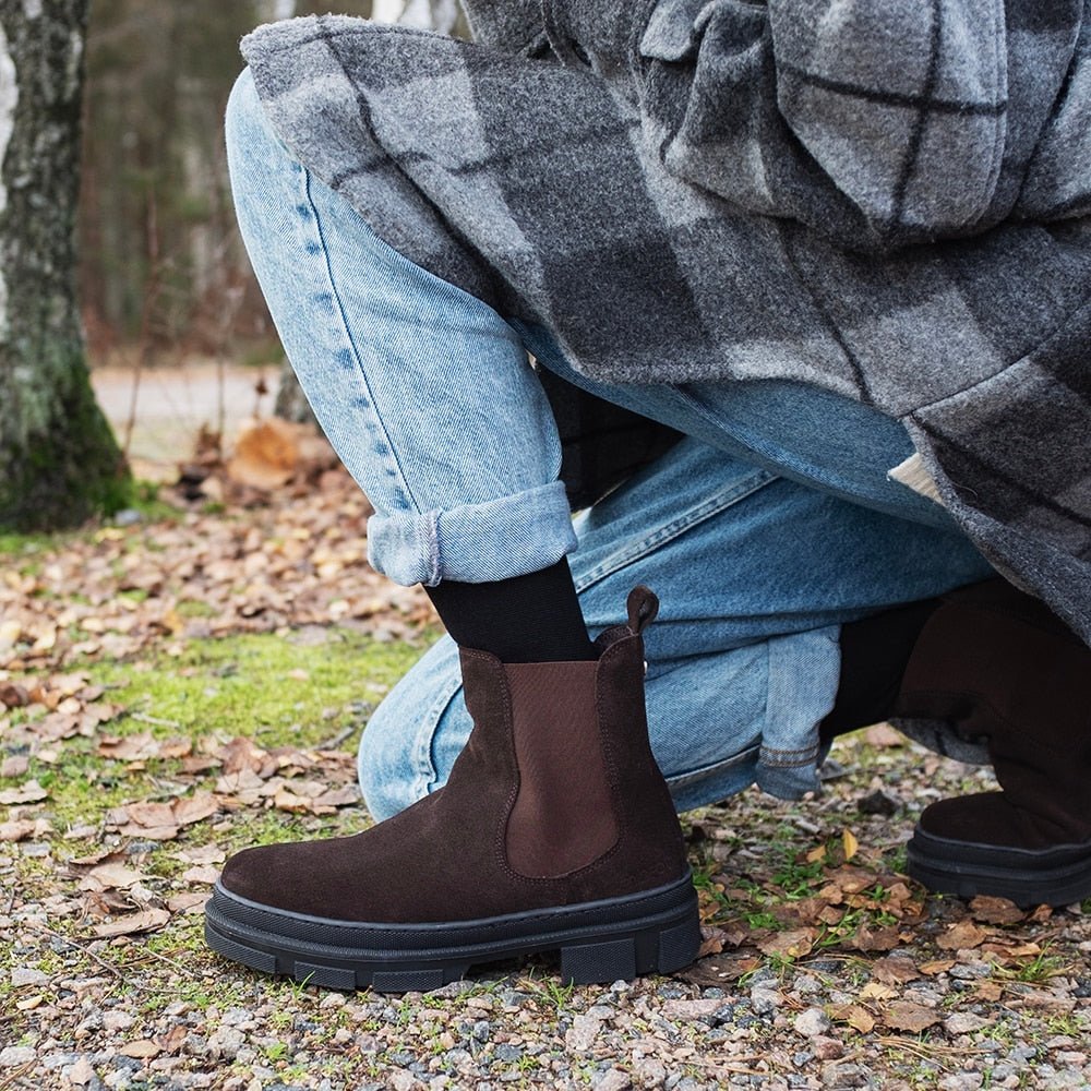 Minfot Chelsea boots Oslo Semsket skinn Mørkebrun