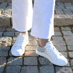 Minfot Comfort Sneakers Dame Skinn Leopard Hvit