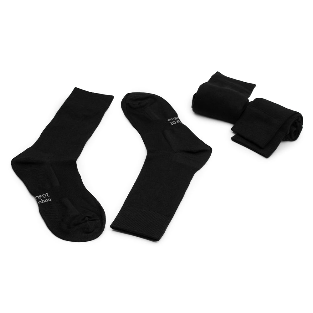 Produktbild 5 - Minfot Bambustrumpor Crew Svart 3-pack