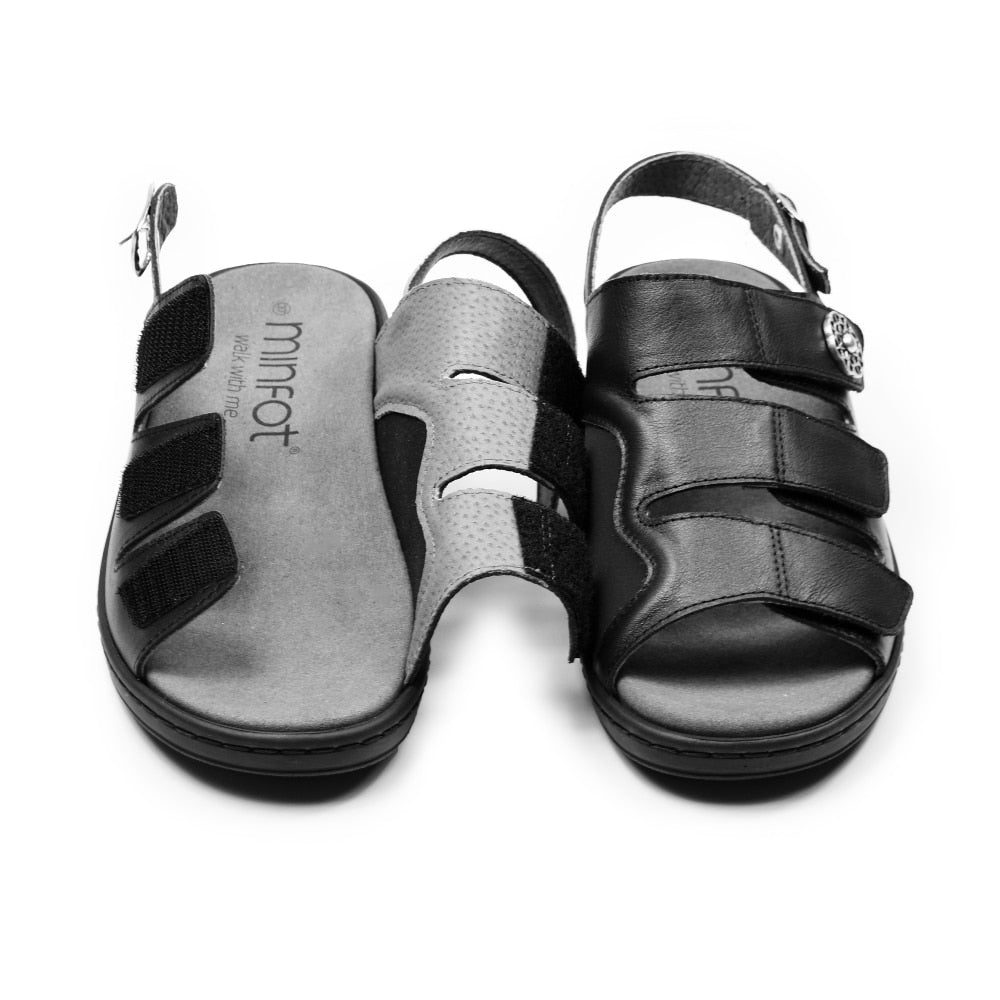 Produktbild 9 - Minfot Sandaler Hallux Valgus Dahlia Hälrem Svart