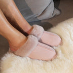 Minfot Saueskinnstøfler Slip-on Duved med såle Rose