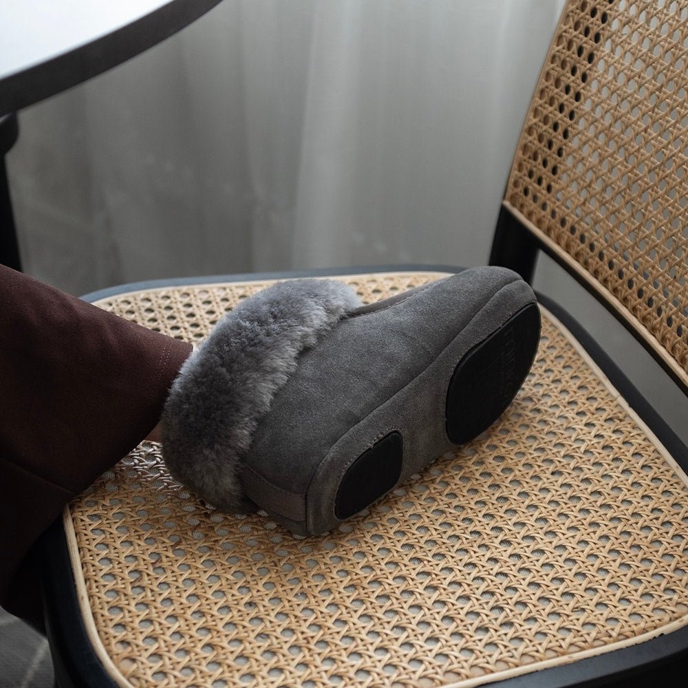 Minfot Saueskinntøfler Hemse Med Såle Grå