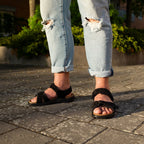 Minfot Sandaler Flex Svart Semsket skinn