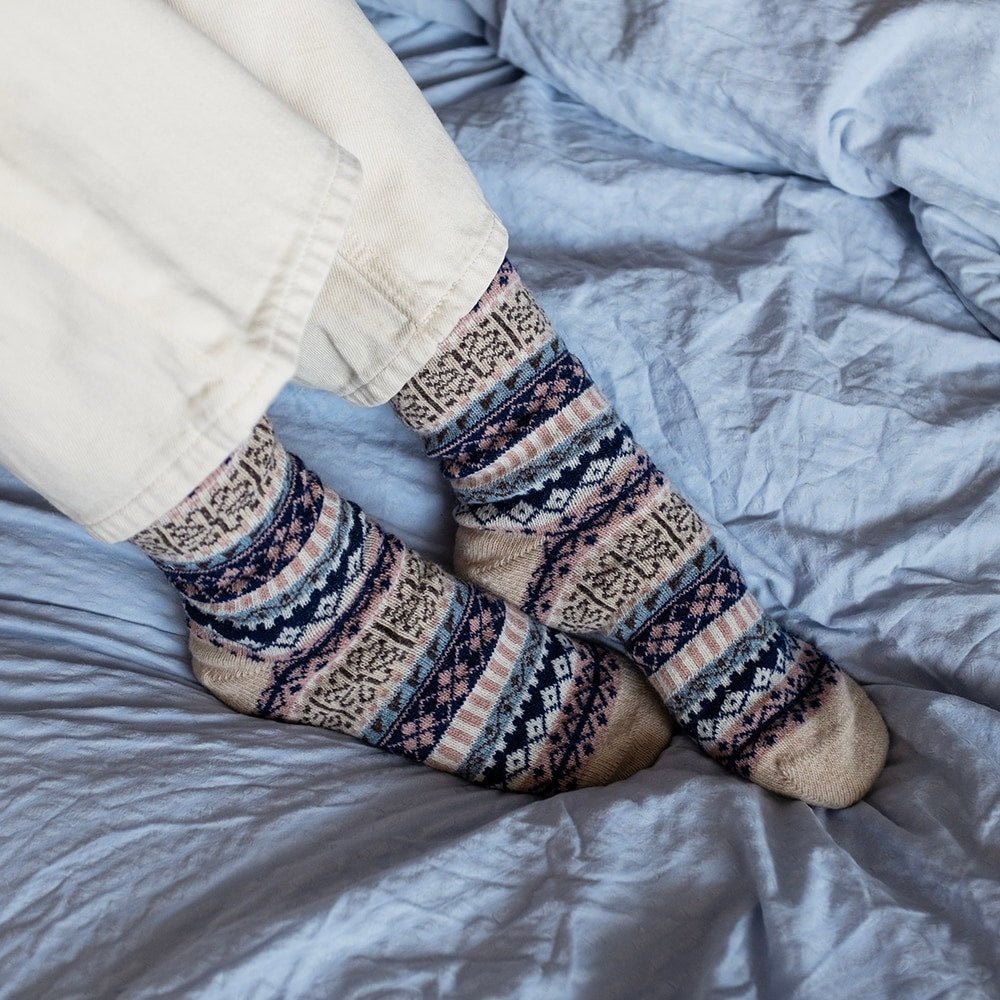 Minfot Geilo Ullstrømper Blå 2-pk