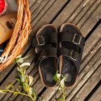 Minfot Massasje Sandaler Bio Semsket skinn Svart