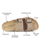 Minfot Moa Biosandaler Dame Semsket skinn Anatomisk 2-remmer Beige