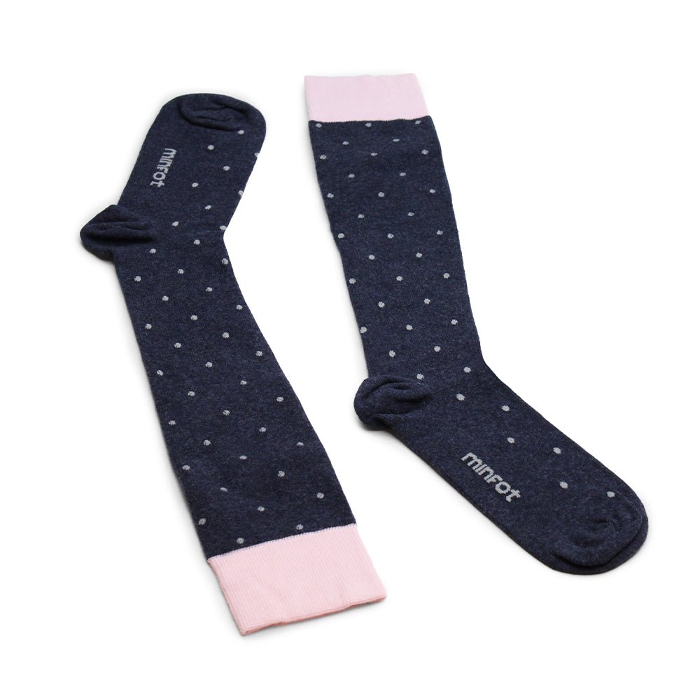 Minfot Støttestrømper Bomull Eco Dot Grey 1-pk