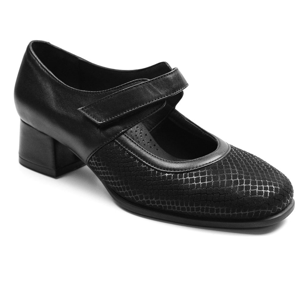 Minfot Stina Dame Finsko med Klack Stretch Svart