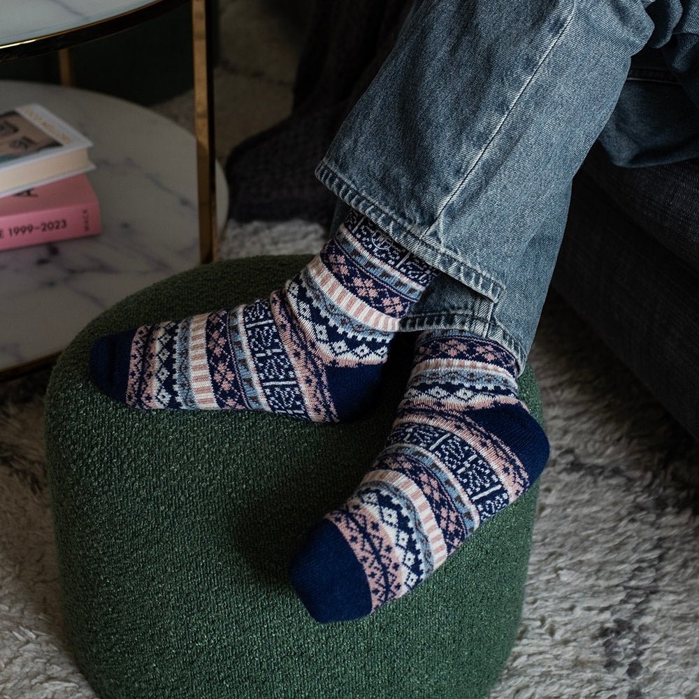 Minfot Geilo Ullstrømper Blå 2-pk