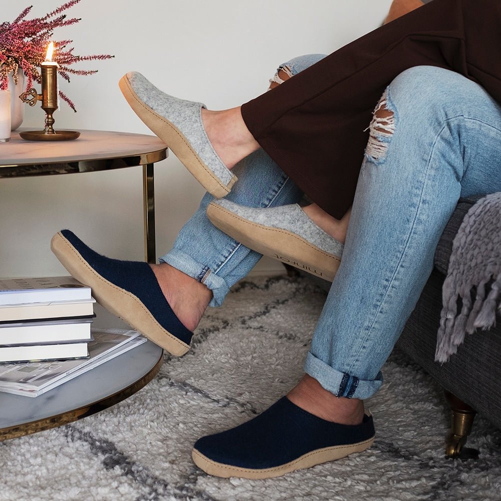 Minfot Ulltøfler Arild Innersåle Saueskinn Lysegrå