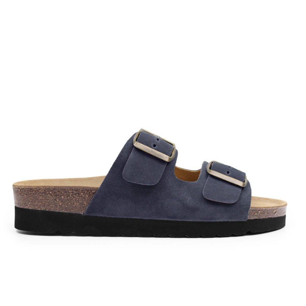 Minfot Moa Sandaler Dame Myk Bio Semsket Skinn Navy