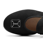 Minfot Ballerinasko med rem Joyce Dame Stretch Nubuck Svart