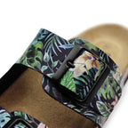 Minfot Softstep Sandaler Dame Biosandal 2-remmer Tropical Glow Svart