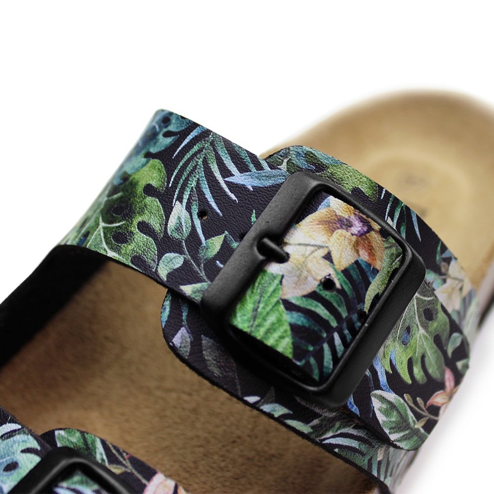 Minfot Softstep Sandaler Dame Biosandal 2-remmer Tropical Glow Svart