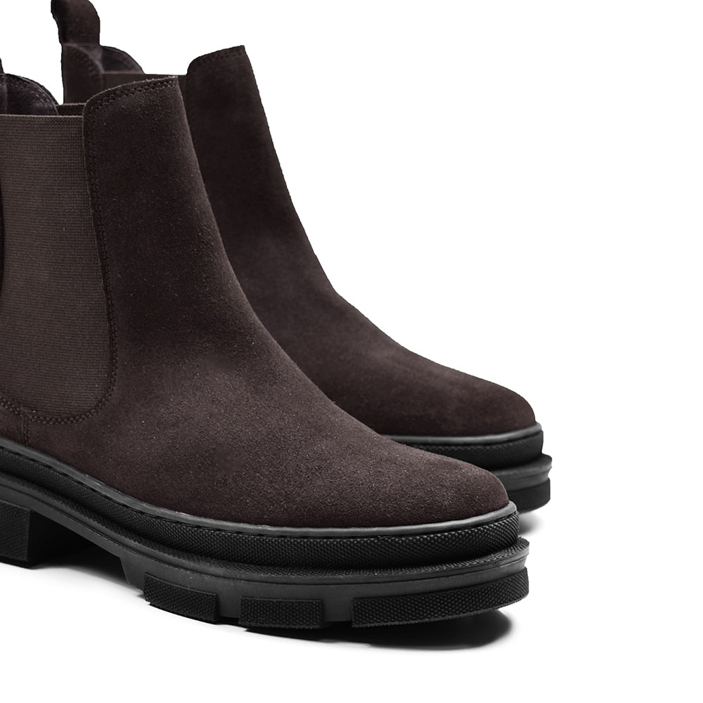 Minfot Chelsea boots Oslo Semsket skinn Mørkebrun