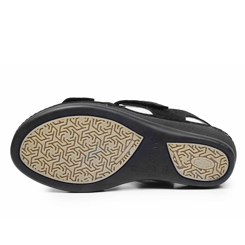 Suave Ekstra Bred Sandal Black Tenn