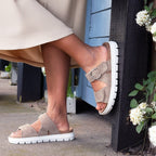 Minfot Abby Sandaler Dame Borrelås Taupe
