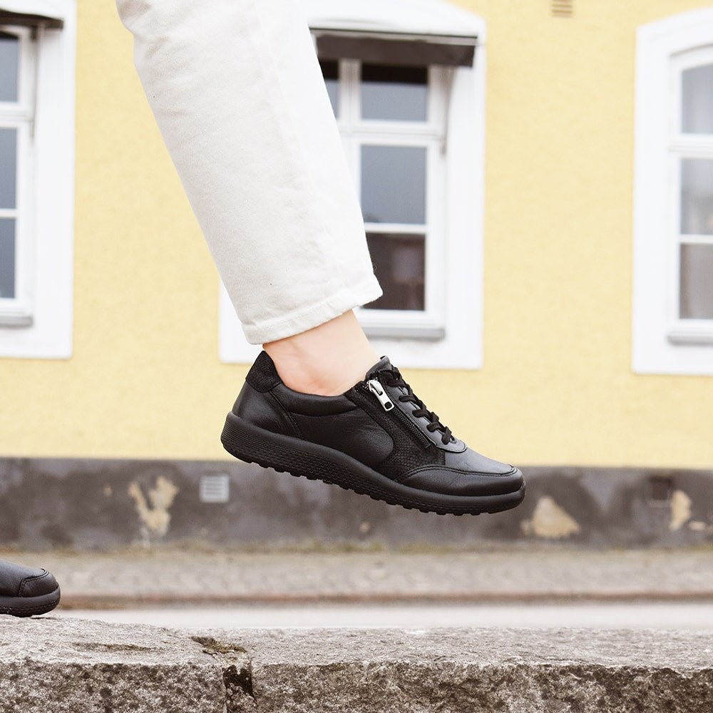 Produktbild 2 - Minfot Way Sneaker Bred Stretch Zip Svart