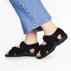 Minfot Sandaler Justi Svart Semsket skinn
