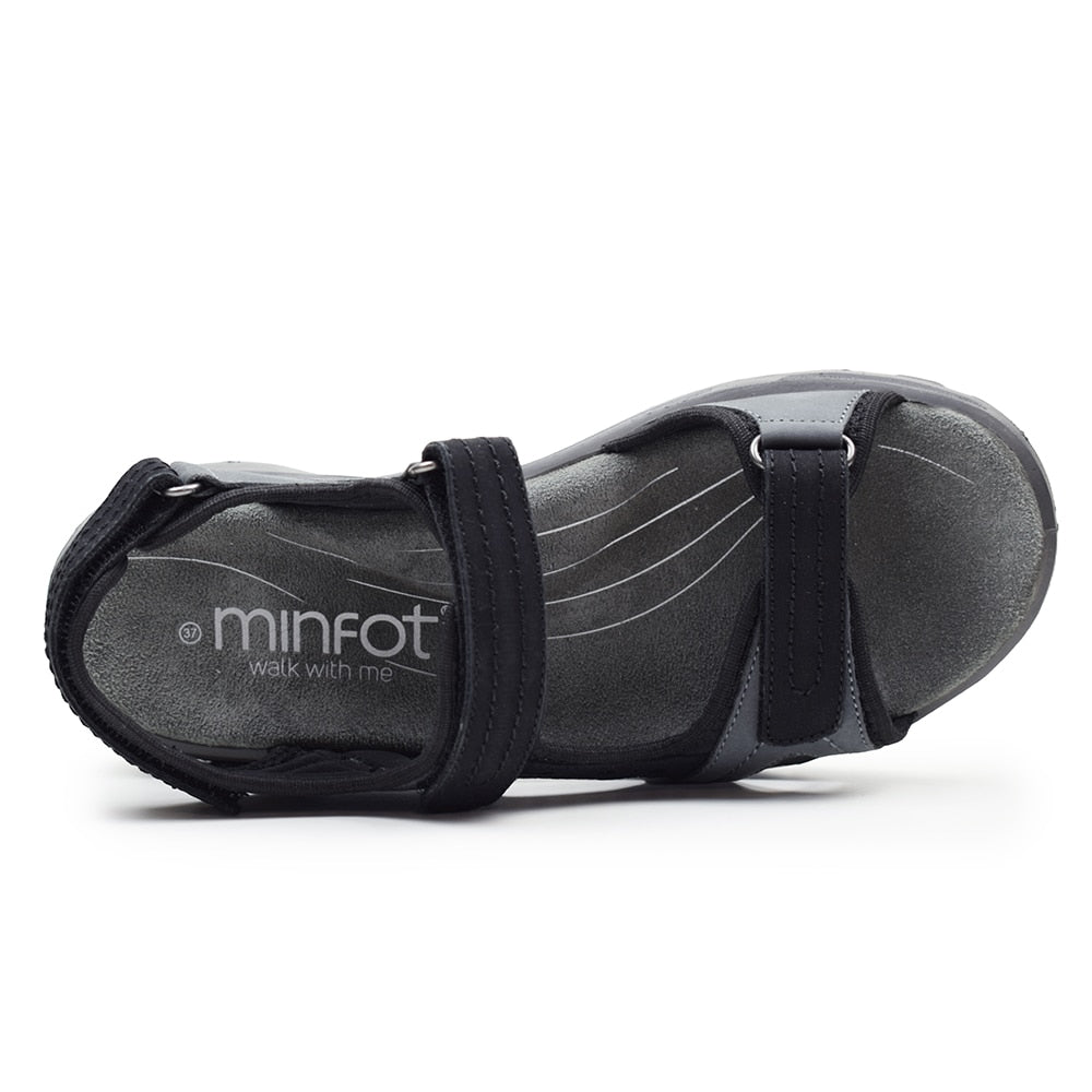 Produktbild 5 - Minfot Sandaler Sandhamn Dam Nubuck Black Grey