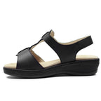 Suave Marilyn Sandal Dame Ekstra Bred Skinn Svart