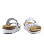 Minfot Sandaler Myk Bio Tropical Flowers Hvit
