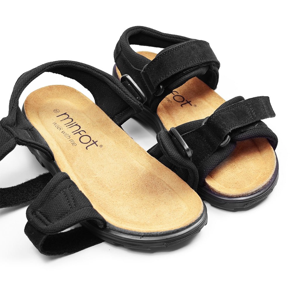 Produktbild 3 - Minfot Sandaler Flex Svart Semsket skinn