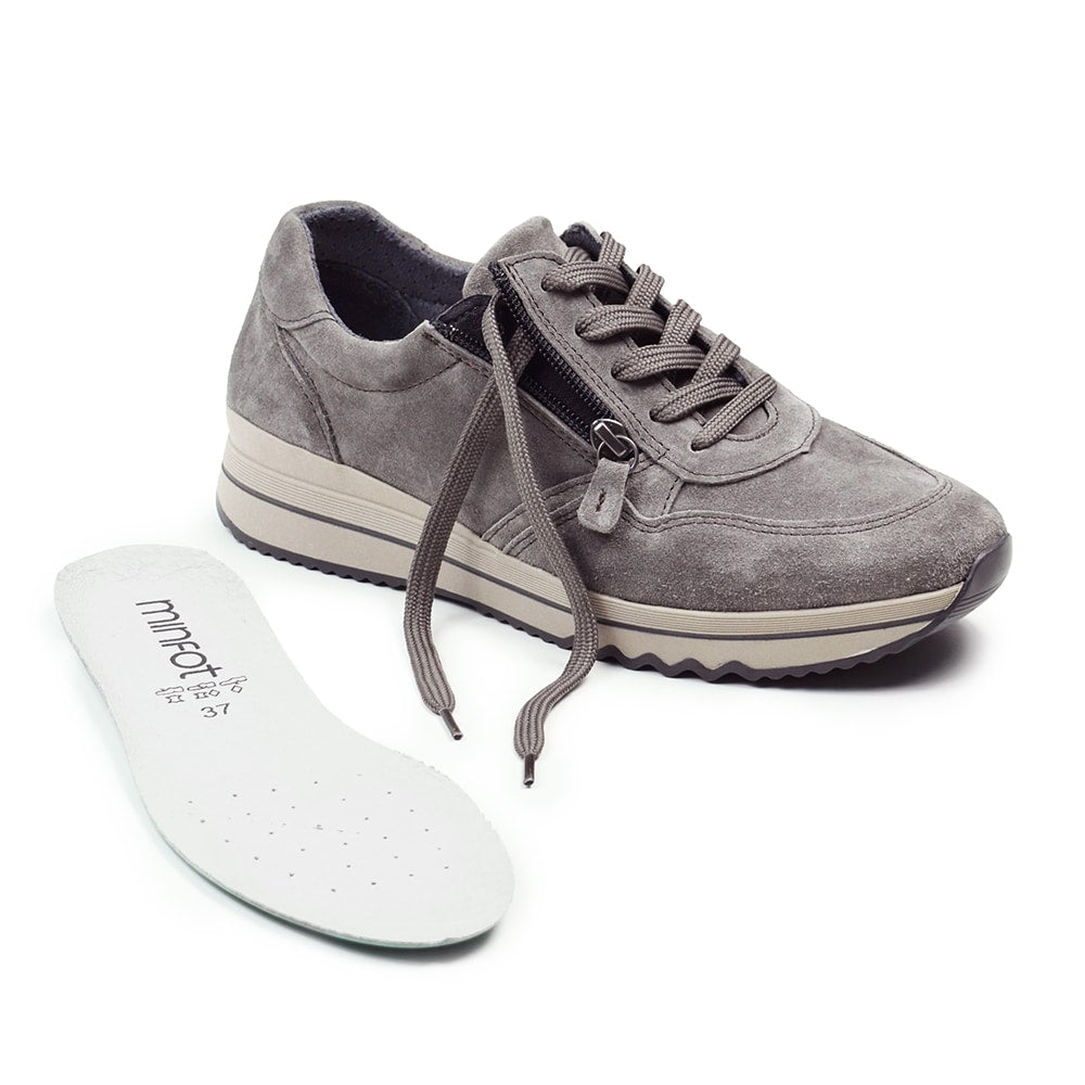 Minfot Cloe Sneaker Glidelås Semsket skinn Taupe
