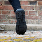 Minfot Pim Høy Sneaker Dame Bred Skinn Svart