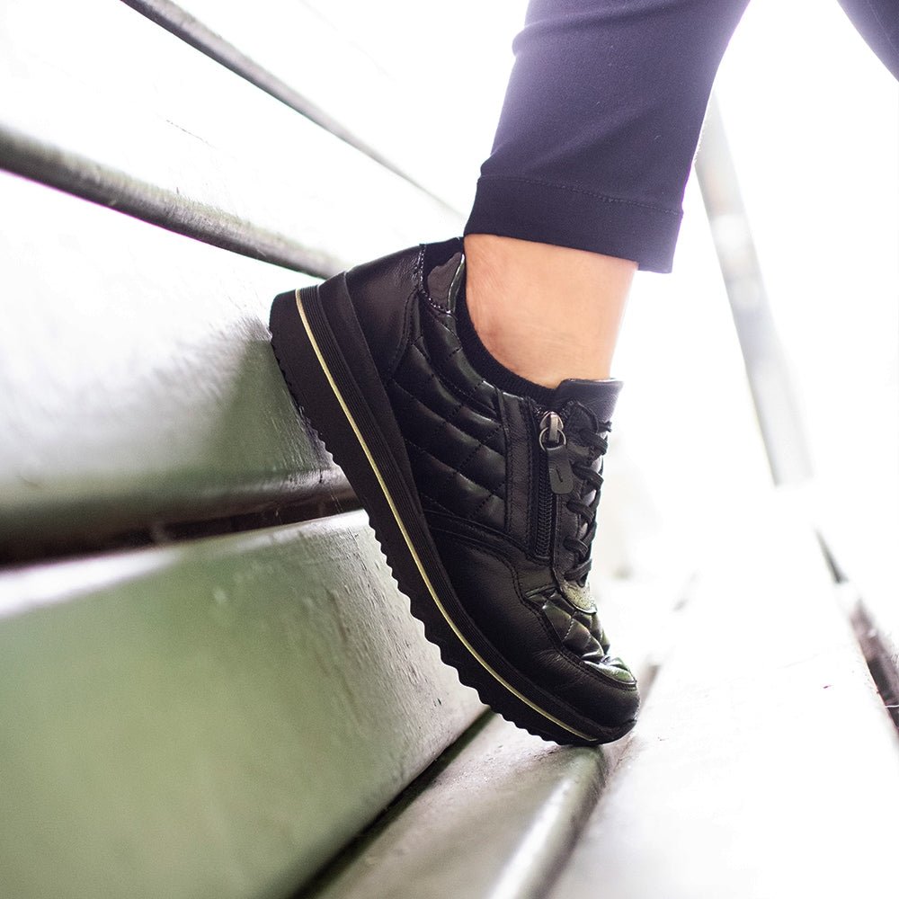 Produktbild 2 - Minfot Rut Sneaker Bred Skinn Svart