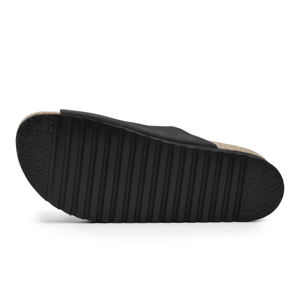 Minfot Sandal Myk Bio Svart Semsket skinn