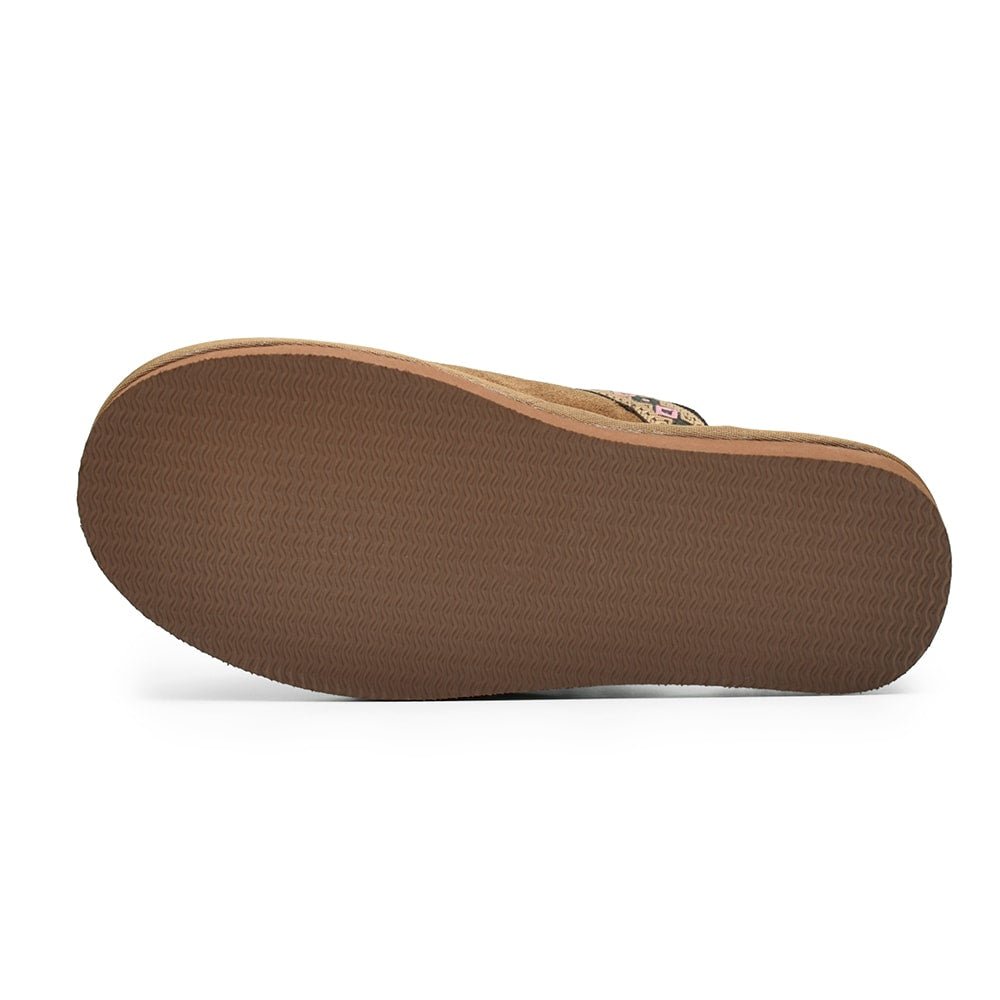 Minfot Saueskintøfler Slip-on Myre med såle Chestnut
