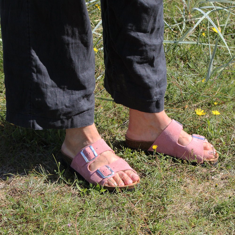 Minfot Moa Sandaler Dame Myk Bio Semsket Skinn Antikk Rosa