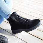 Minfot Boots Nora Semsket skinn Svart