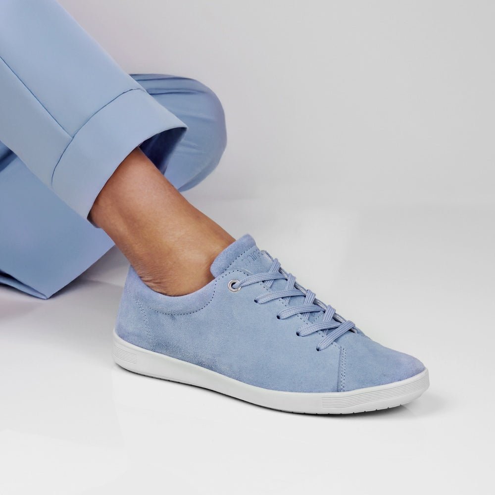 Minfot Aveny Sneaker Semsket skinn Lyseblå