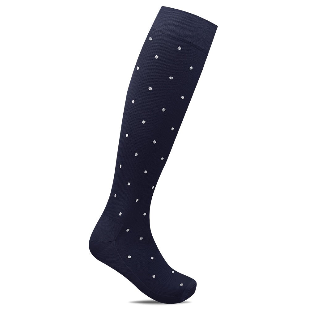 Minfot Støttestrømper Bambus Prikket Navy 1-pk