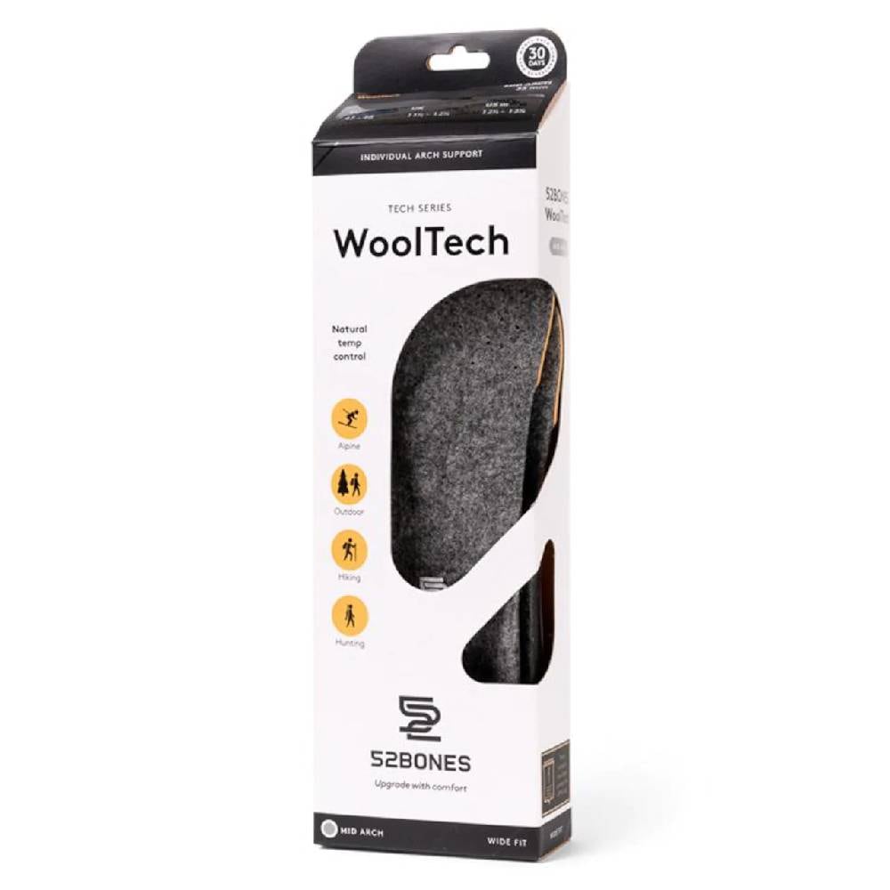 52BONES WoolTech Mid Såler Ull nøytral bue
