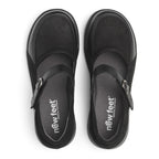 New Feet Hanne Ekstra Brede sko Ballerina Stretch Dame Svart