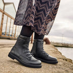New Feet Mary Boots Snøring Glidelås Svart